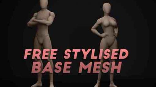 Free Stylized Base Mesh and Male Female - 2種類のスタイライズベースメッシュが無料ダウンロード可能！（FBX）