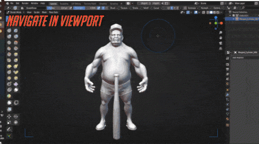 SCULPTO - ZBrushスタイルのナビゲーションを実現するBlender用アドオン