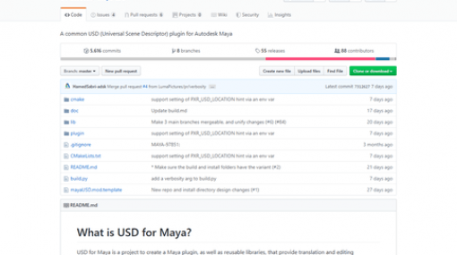 USD for Maya - オートデスクからピクサーのオープンフォーマットを扱う為のMayaプラグイン！GitHubにて公開