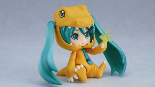 “ねんどろいど 初音ミクきぐるみアグモンVer.”の予約受付がスタート。初音ミクと『デジモン』のアグモンが夢のコラボ