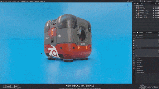 DECALmachine 2.0 - ペタペタと凹凸ディテール付きデカールを貼る事が出来るBlenderアドオンが大幅アップデート！パイプライン強化！放出と透過デカール対応！
