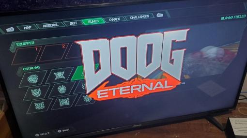 『DOOM Eternal』にVtuber「戌神ころね」の隠し要素を開発公式が仕込む。メニュー画面のロゴが海外でも大人気になった「DOOG」に変化