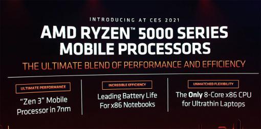 AMD，Zen 3ベースのノートPC向け新型APU「Ryzen Mobile 5000」シリーズを発表