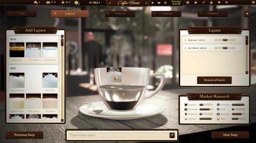 コーヒーカフェ経営シミュレーション『Espresso Tycoon』が発表。オリジナルブレンドを作り、コーヒービジネス業界の実力者を目指せ