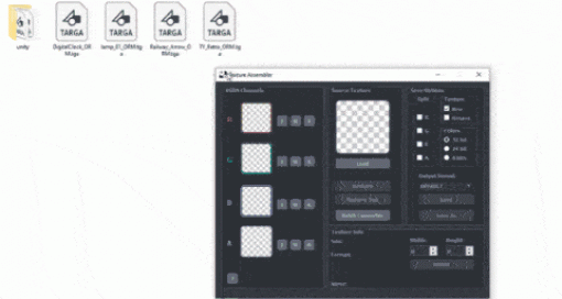 Texture Assembler - テクスチャをRGBAチャンネルに格納したり分解したり出来るスタンドアロンツール