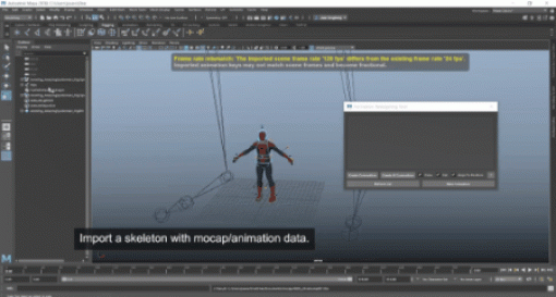 Animation Retargeting Tool for Maya - 数回クリックするだけでモーキャプデータをカスタムリグにリターゲット可能なMaya用ツールが無償公開！