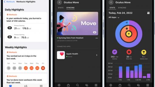 MetaのReality Labs、「Oculus Move」アップデート情報を公開　AppleのヘルスケアAppとの同期が可能に