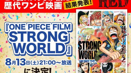 8月13日土曜プレミアムは「ONE PIECE FILM STRONG WORLD」が放送決定！「この夏、みんなが観たい歴代ワンピ映画」投票結果発表