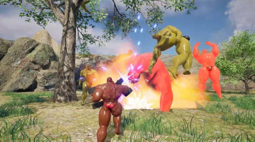 マッチョアクションシューティング『MUSCLE GIANTS』Steam向けに発表。巨大マッチョから世界を守って戦う、筋肉同士のぶつりあい