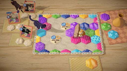 Steam ネコちゃんボドゲ『Quilts and Cats of Calico』発表。『WINGSPAN』を手がけたスタジオがおくる、ネコ招き寄せ対戦ボードゲーム