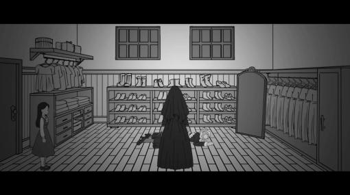 引っ越し先の屋敷で殺人鬼から逃げる『クロックタワー』風ホラーゲーム『Ladies of Sorrow: Night One』が無料で配信開始。シンプルなモノクロのビジュアルや随所で描かれる滑らかなアニメーションが魅力