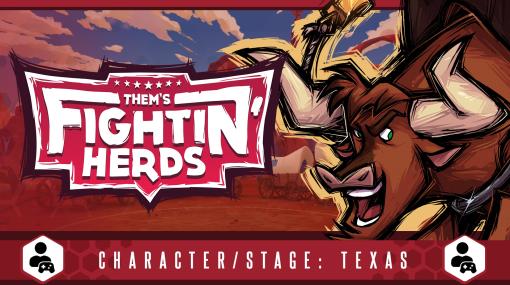「Them's Fightin' Herds」，パワフルな雄牛“Texas”が新キャラクターとして参戦。大きな身体での突進や投げ縄で戦う