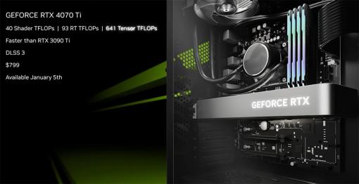 NVIDIA，デクトップPC向け新型GPU「GeForce RTX 4070 Ti」とノートPC向け「GeForce RTX 40」シリーズを発表