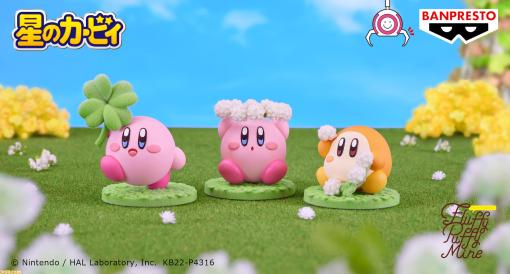 『星のカービィ』ふわふわ起毛の優しい質感“Fluffy Puffy”新作フィギュア登場。カービィとワドルディがお花遊び