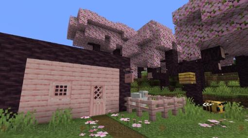 『マインクラフト』桜バイオームが近日登場予定。ピンク色の木材でかわいい家が作れる！