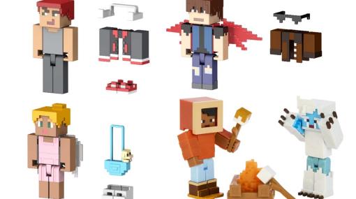 「Minecraft」のアイテムコードが付属するキャラクターフィギュアなどがマテルから登場。一部は本日より販売
