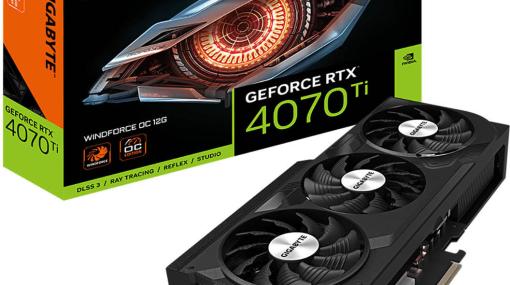 独自3連ファンクーラー搭載のGIGABYTE製RTX 4070 Tiカードが登場