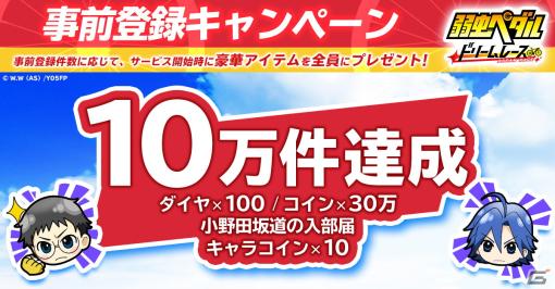 「弱虫ペダル ドリームレース」の事前登録が10万件を達成！ティザーPVもお披露目