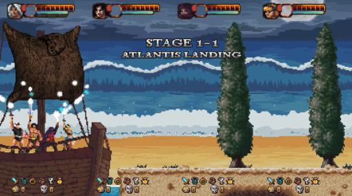 アーケードゲーム風ドット絵横スクACT『Abathor - Atlantis Landing』Steamページ公開―最大4人でプレイ可能