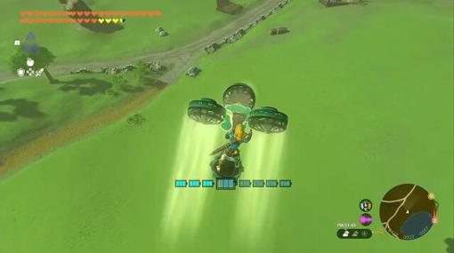 『ゼルダの伝説 ティアキン』で“巨岩砕き式エアロバイク”発明！？陸・海・空を自由に移動、コログも運べる優れもの