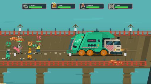 ゴミ収集アクション『PixelJunk Scrappers Deluxe』7月27日に発売決定。ゴミと一緒に敵も捨てる、最大4人で楽しめる横スクロール