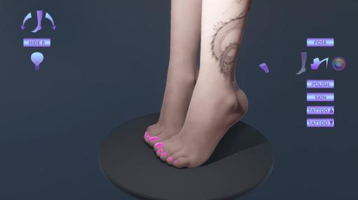足フェチシム『Foot Fashion Simulator』発表。シューズ・ネイル・タトゥーを駆使して、足を美しく磨き上げる