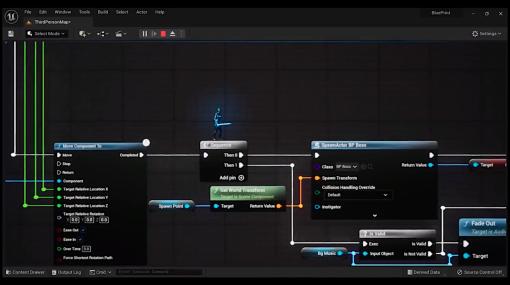 Unreal Engine 5の「ブループリント」機能を“アクションゲーム化”した映像に称賛寄せられる。視覚的プログラミングを分かりやすく表現