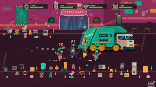 「PixelJunk Scrappers Deluxe」が発売！最大4人でゴミに溢れた街を掃除するパーティゲーム