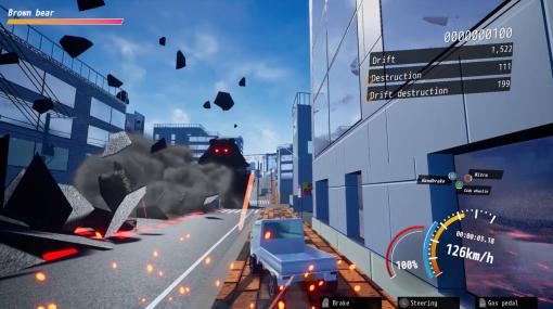 軽トラで街を破壊しながら爆走するゲーム『ドライブクレイジー』発売。迫るミサイル、崩れ落ちるビル、謎の機械生命体からの攻撃を華麗なドラテクでくぐり抜けよう