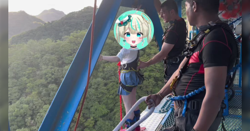 「私は約束を守る女なので」VTuber天羽しろっぷ、日本最大級の吊り橋からバンジージャンプを飛ぶ