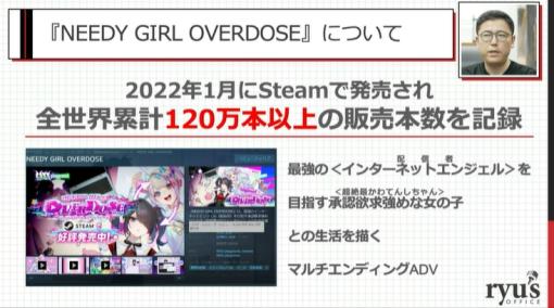 売上の半数は中国！ 100万本売れた「NEEDY GIRL OVERDOSE」販売のための施策が公開【CEDEC2023】中国で売れると判断したきっかけはウィッシュリストにあり