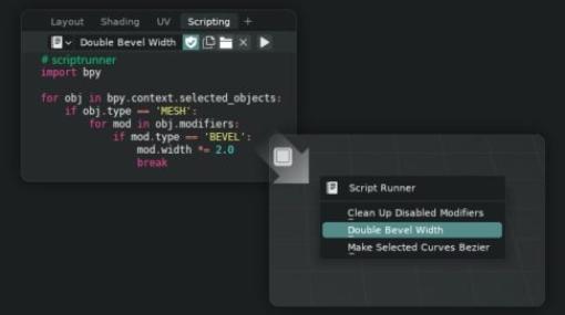 Script Runner for Blender - 開いているスクリプトを瞬時に実行！Pythonスクリプトを繰り返し実行するのに便利なBlenderアドオン！