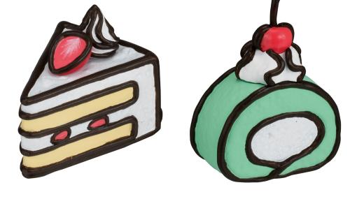 SNS映えするかわいい“2Dケーキ”がミニチュアフィギュアになって全国のガシャポンで10月上旬登場。ショートケーキやロールケーキなど全6種