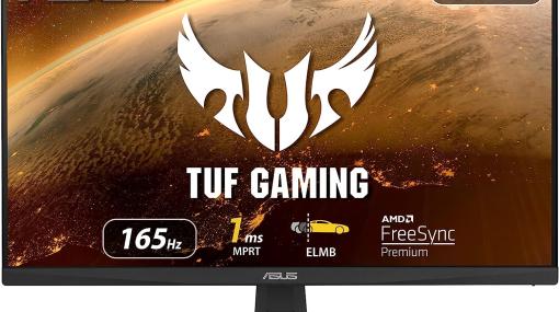 ASUSの165Hz対応23.8型フルHDゲーミングモニター「TUF Gaming VG249Q1A-J」がAmazonで27％オフのセール中