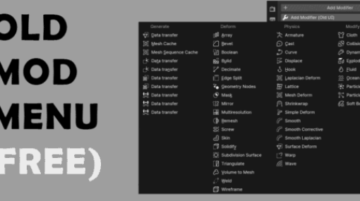 Old Modifier Menu - Blender 4.0で変わってしまったモディファイアのメニューを取り戻すアドオンが無料公開！