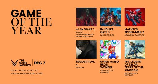 「The Game Awards 2023」のノミネート作品が発表に。「Alan Wake 2」「Baldur's Gate 3」はGOTYを含む8部門でノミネート