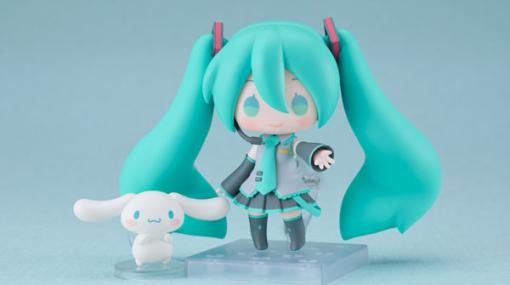 「初音ミク」と「シナモロール」が一緒にねんどろいどになって登場。にっこり顔，ウィンク顔など3種の表情がかわいいコラボ商品