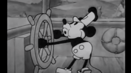 2024年1月1日より「ミッキーマウス」が著作権切れに。『蒸気船ウィリー』に登場するミッキーマウスを対象にパブリックドメイン化。ただし、現代の手袋を付けたカラーのミッキーマウスは著作権が残っているので注意を