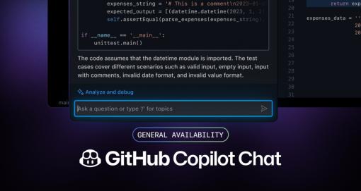 「GitHub Copilot Chat」、組織・個人向け一般提供を開始。コードの疑問やチェックを、Visual Studioなどの開発環境内にてチャット形式でAIに質問できる