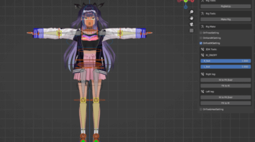 DistroRigPlus α - Vroid＆VRM＆PMXなどの配布モデルにリグを追加する為のBlenderアドオンが無料公開！アルファ版はVroidのみ対応！