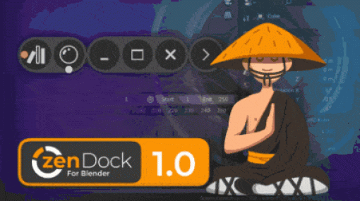 Zen Dock V1.0 - コンパクトなドックメニューからビューエリアをワンクリックで制御できるBlenderアドオンが登場！