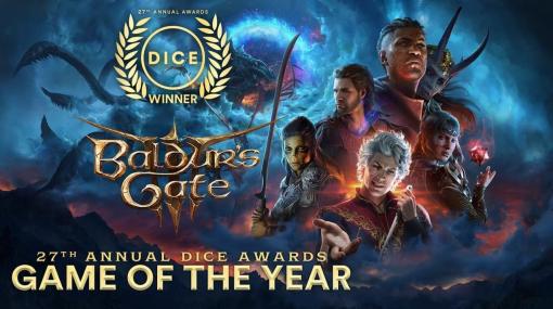 『バルダーズ・ゲート3』が「The Game Awards」に続き第27回「DICEアワード」のゲームオブザイヤーを受賞。『BG3』は計5部門受賞し、最多受賞作品は『Marvel’s Spider-Man 2』で6部門
