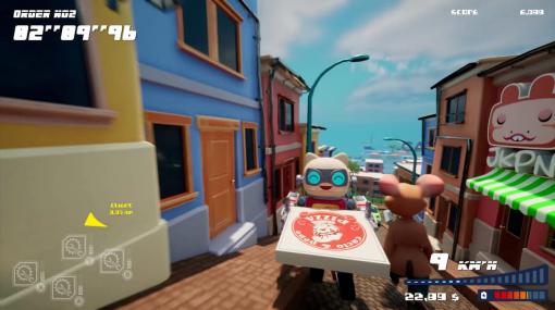 かわいい猫のロボットがピザの配達を行うレースゲーム『PizzaPanic』開発中。脚部、胴体、頭部の3項目を自由にカスタム、飛行も可能。ローカル4人対戦に対応