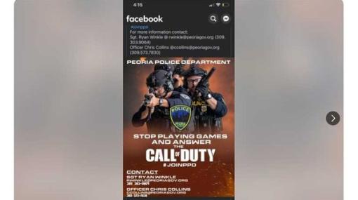 「ゲームを遊ぶのをやめて、コール・オブ・デューティに応えよ」…米警察が『CoD』モチーフの求人広告を掲載、批判を受けて謝罪