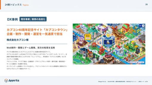 アピリッツ、カプコン40周年記念サイト「カプコンタウン」開発・運営を担当…Web制作とオンラインゲーム事業で培ったノウハウを活用