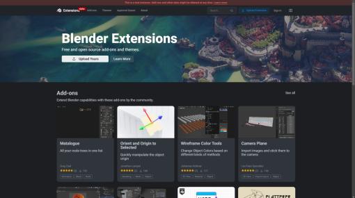 ユーザーが作った便利なBlenderアドオンを無料で使える！Blender 4.2 Alphaに拡張機能プラットフォーム「Blender Extensions」が登場