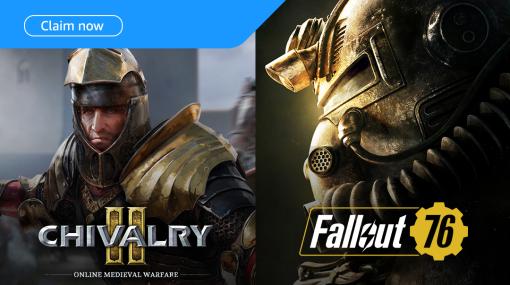 「Chivalry 2」「Fallout 76」などを含む全12タイトルがラインナップ。「Prime Gaming」の4月分無料タイトルが発表に