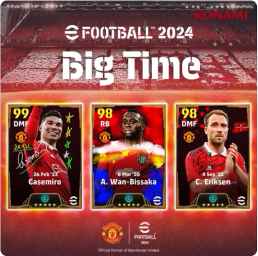 【AppStore(4/9)】Big Time: Manchester United FC開催の『eFootball 2024』が2位に浮上　「グランドフェス召喚」など各種6周年記念イベント開催の『コトダマン』好調を維持