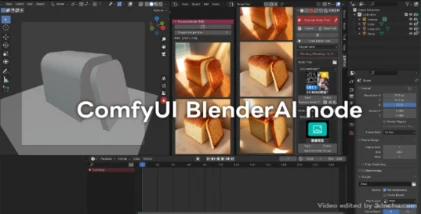 ComfyUI BlenderAI node - ComfyUIのノードをBlender上で制御してBlender上から直接画像生成が出来るAIレンダラーアドオン！