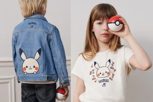 『ポケモン』ピカチュウがひょっこり顔を出すジャケットがかわいい。フランスの高級子供服ブランド“ボンポワン”とのコラボ商品が5/8発売